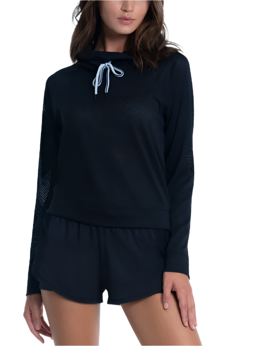 MESH PULLOVER - BLACK