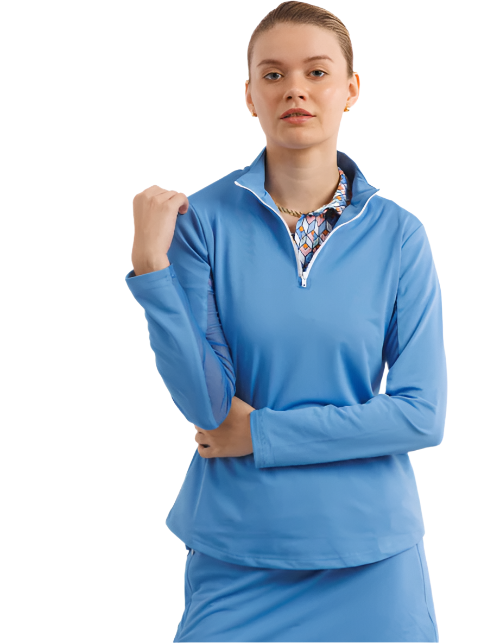 AVA L/S TOP - HYDRANGEA BLUE