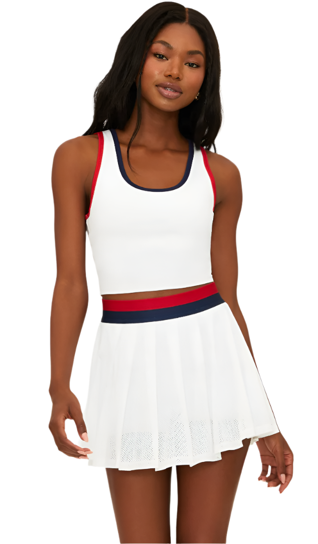 IRINA SKIRT - CHERRY INDIGO COLORBLOCK