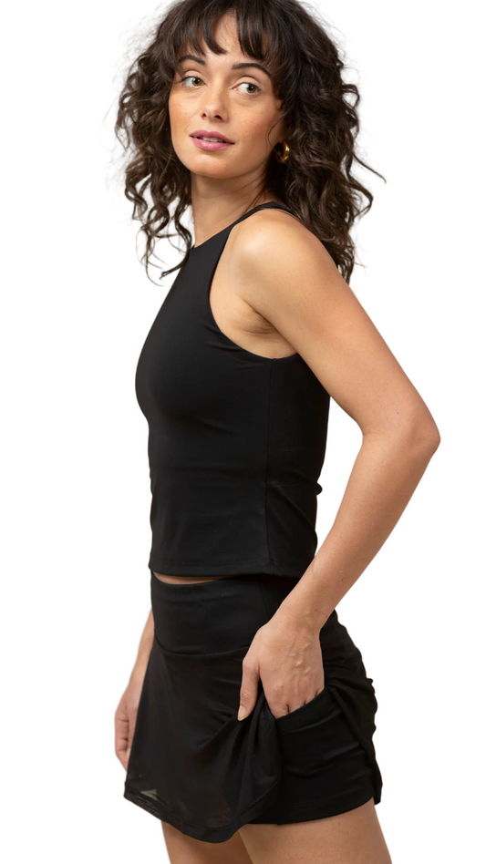 REESE SHEER SKIRT - BLACK