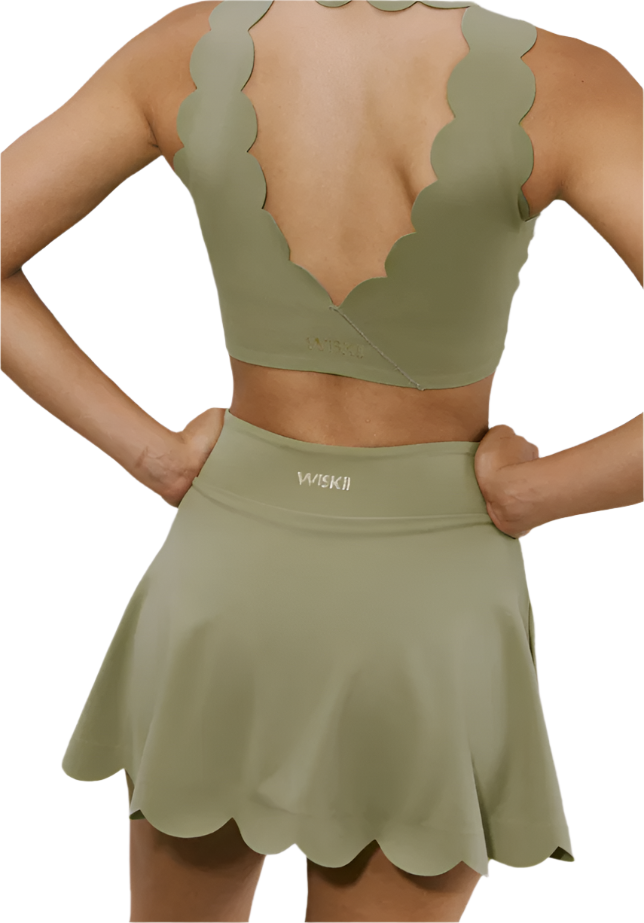 SCALLOP SKIRT - MUTED KHAKI