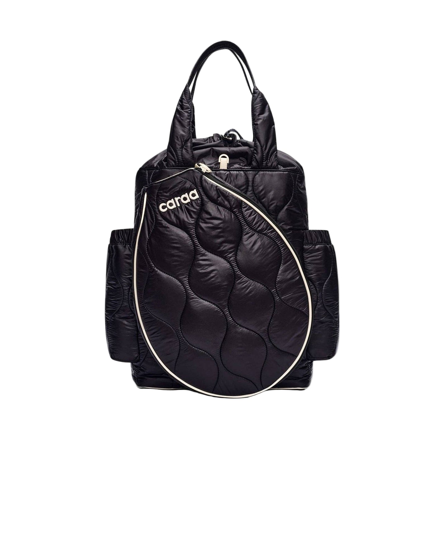 TENNIS QUILTED TOTE BACKPACK - BLACK