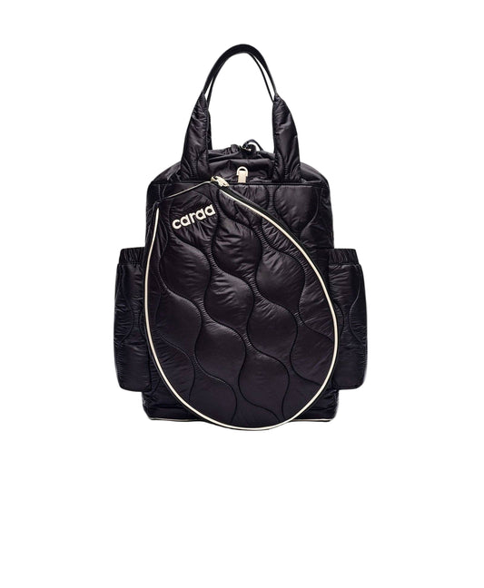 TENNIS QUILTED TOTE BACKPACK - BLACK
