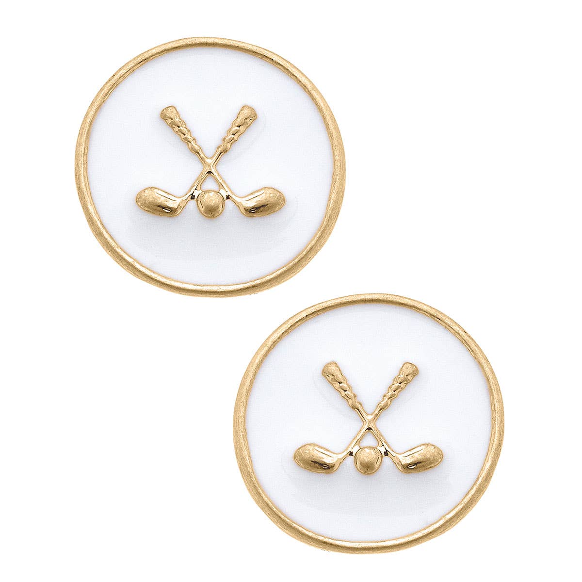 Paige Golf Clubs Enamel Stud Earrings