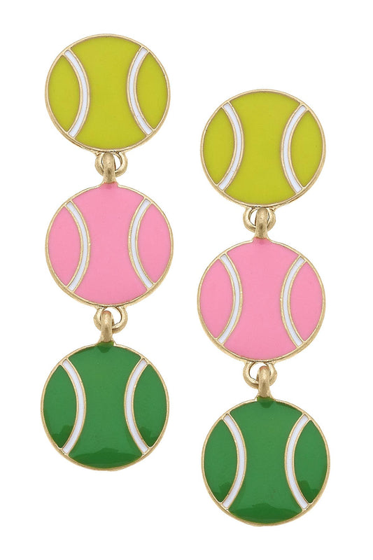 Margaret Linked Tennis Ball Earrings in Multi