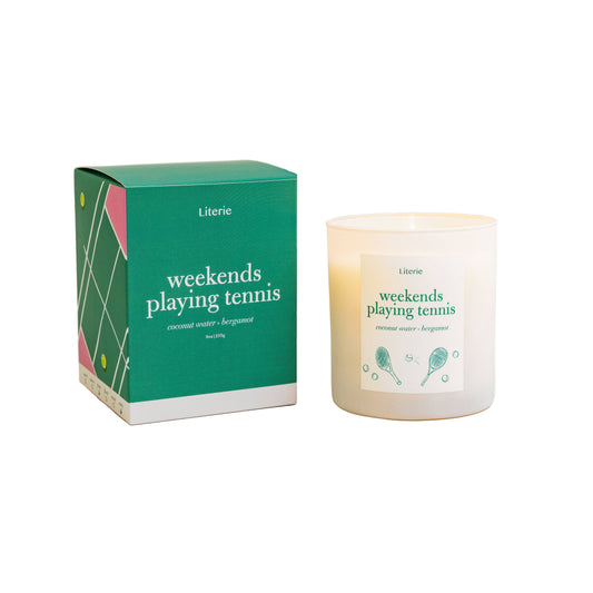 WEEKENDS PLAYING TENNIS CANDLE
