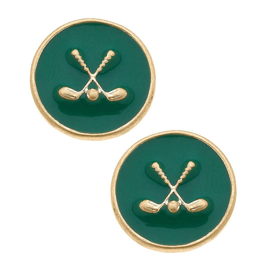 Paige Golf Clubs Enamel Stud Earrings