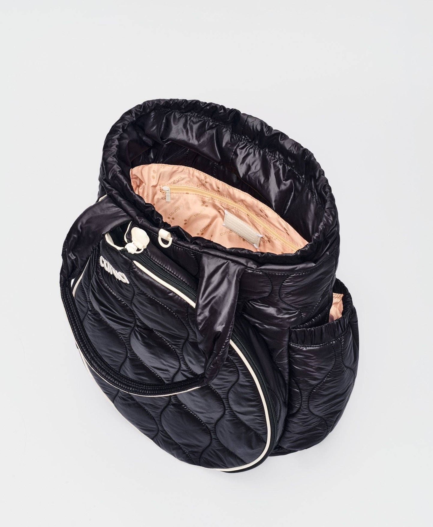 TENNIS QUILTED TOTE BACKPACK - BLACK