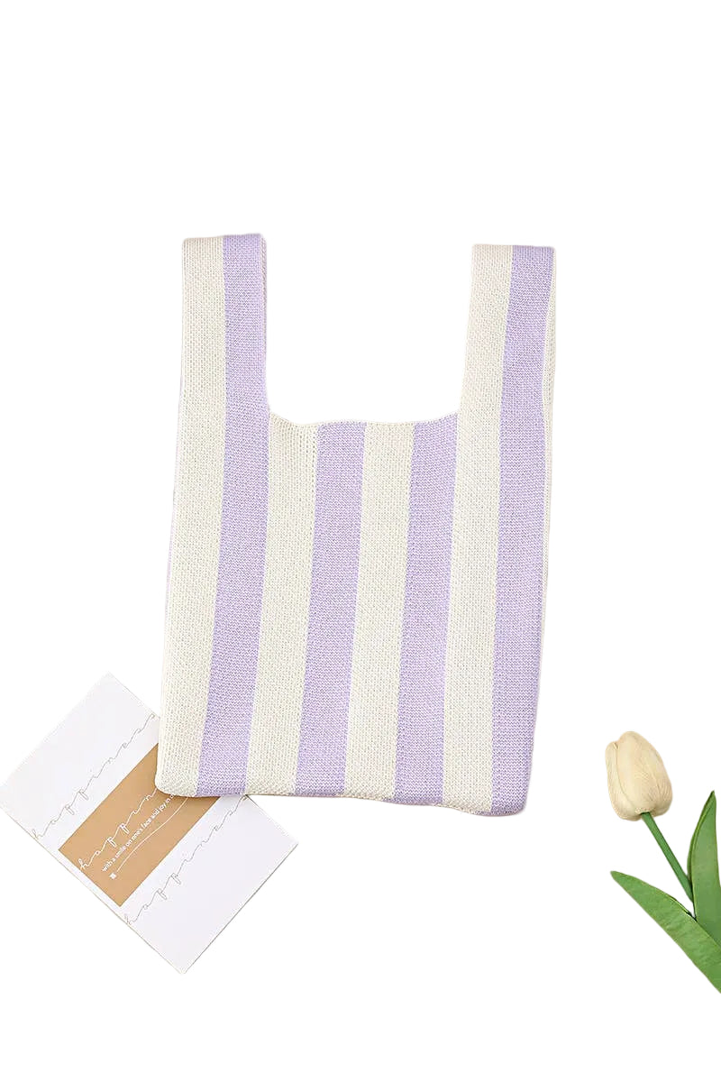 STRIPED KNIT HANDBAG