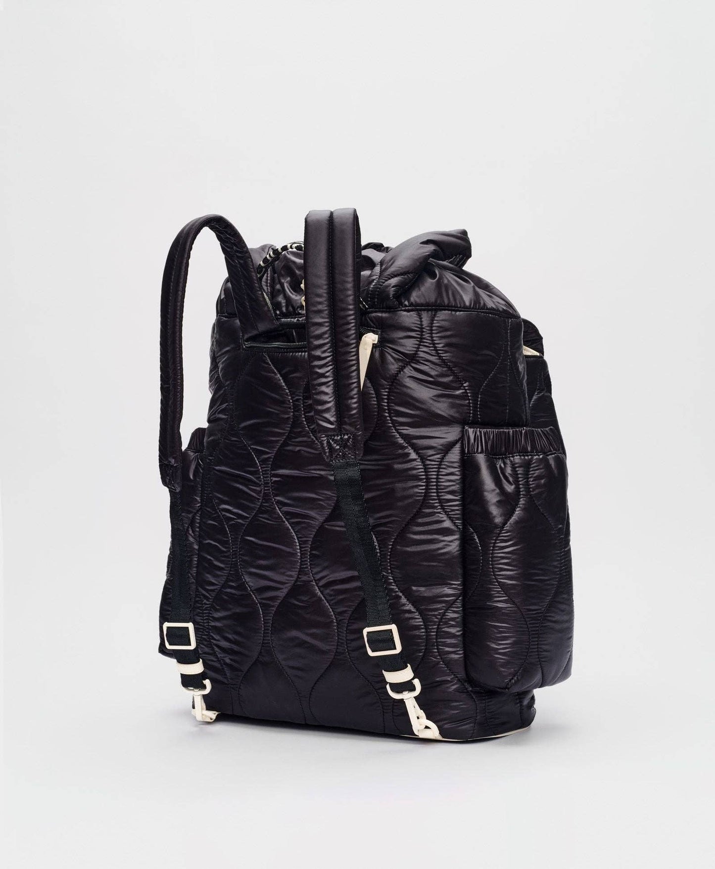 TENNIS QUILTED TOTE BACKPACK - BLACK