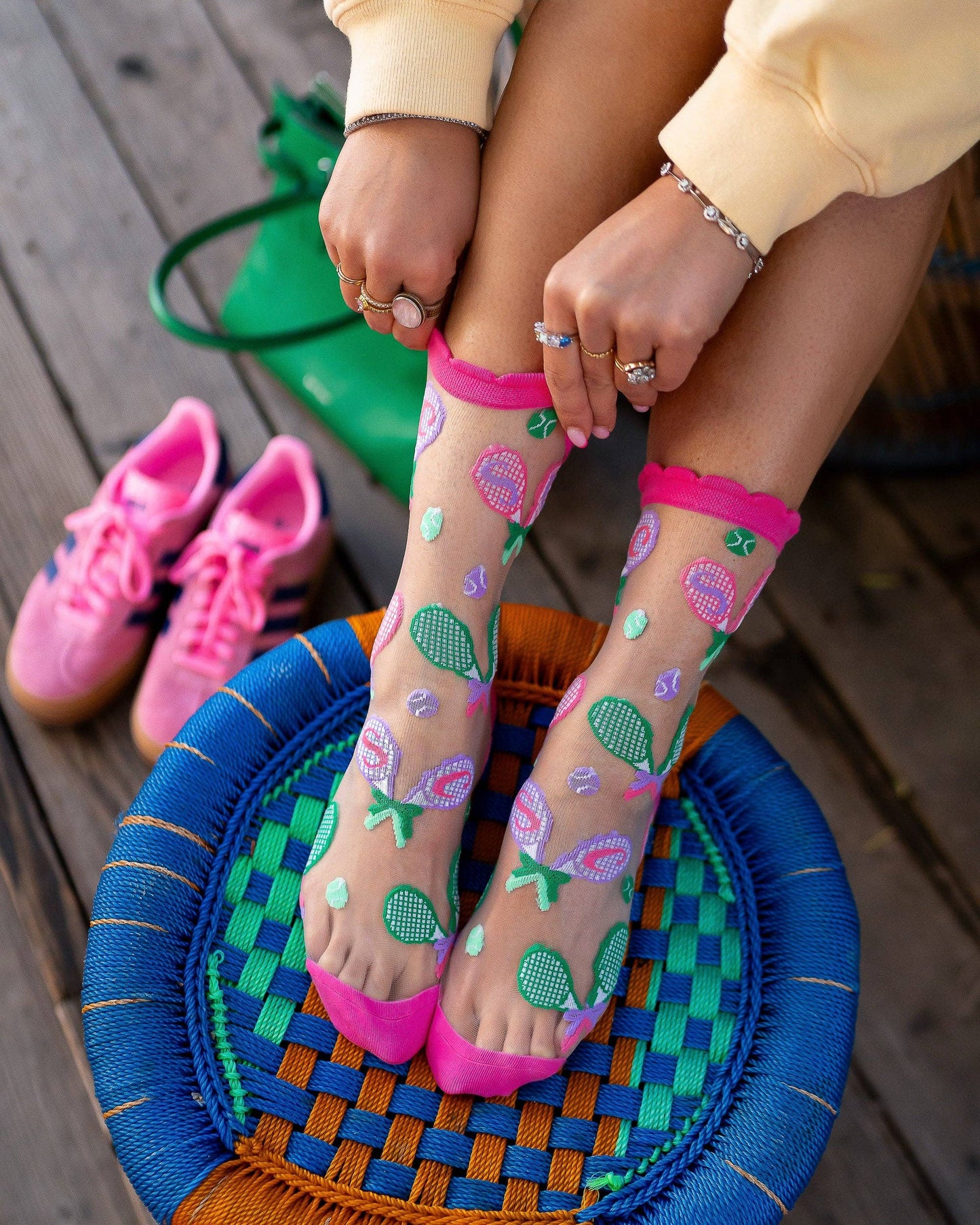 TENNISCORE RUFFLE SHEER CREW SOCK